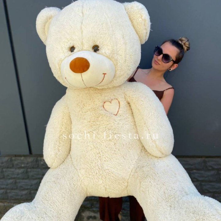 Белый плюшевый мишка большой в Тюмени