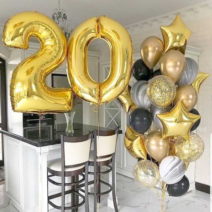 Фольгированный шар Золотая Цифра в Тюмени