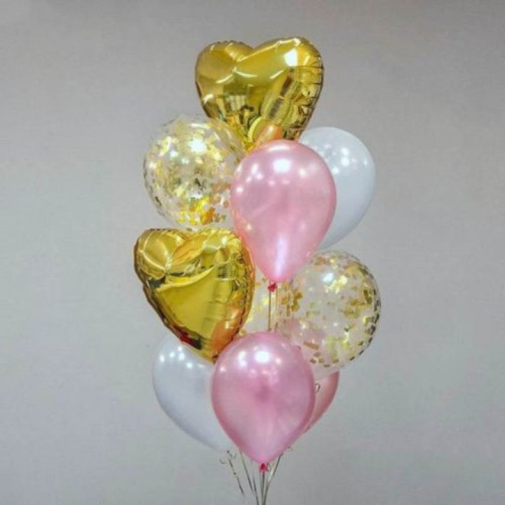 Облако шаров "Рози голд" в Тюмени