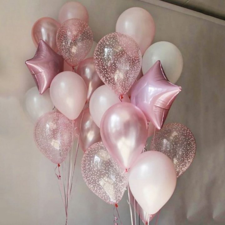 Фонтаны шаров "Розовый" в Тюмени