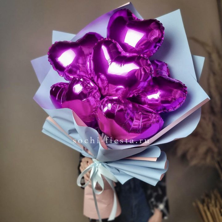 Букет из шаров сердец  в Тюмени