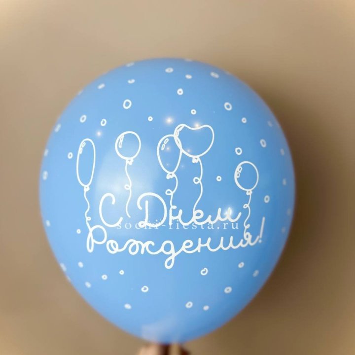 Гелиевый латексный шар С днем рождения! матовый в Тюмени