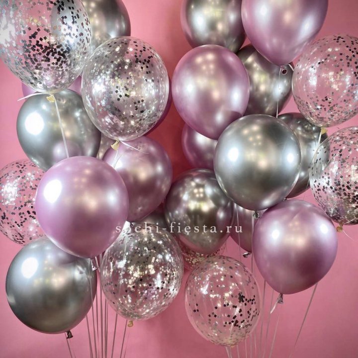 Фонтан шаров "Сильвер пинк" в Тюмени
