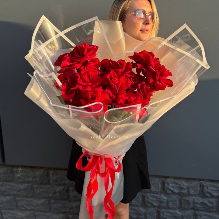  Букет  высоких роз 15 шт в Тюмени