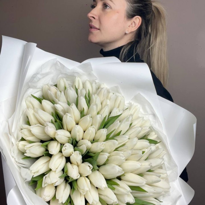 101 белый тюльпан №2 в Тюмени