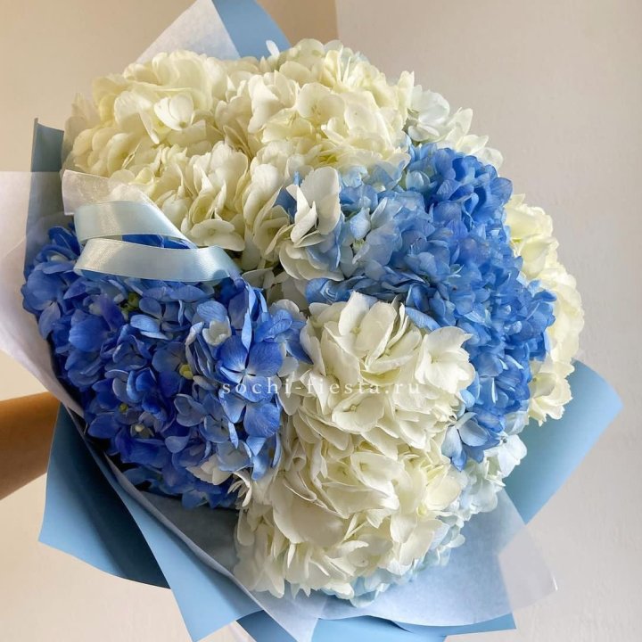 Букет гортензий "Голубая лаза" в Тюмени