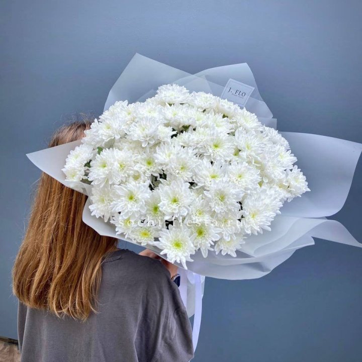 Букет хризантем "Белая снежинка" в Тюмени