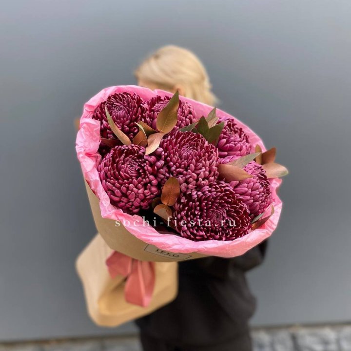 7 Хризантем Бигуди в золоте в Тюмени