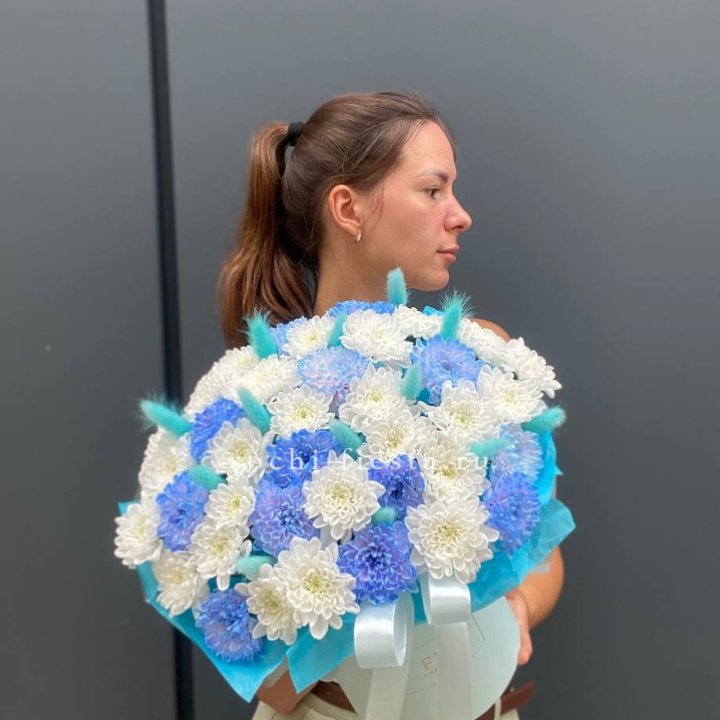  Коробочка  хризантем и лагуруса в Тюмени