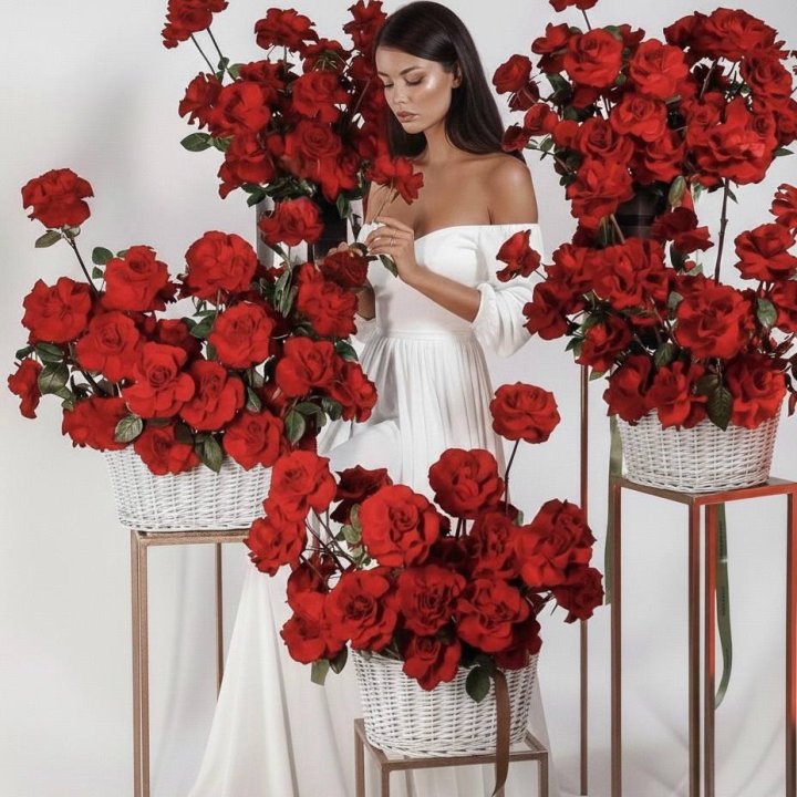 Сет из красных французских роз в Тюмени