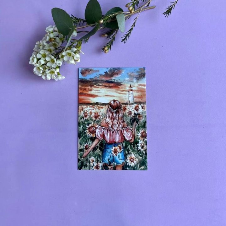 Открытка к букету "Подсолнух" в Тюмени