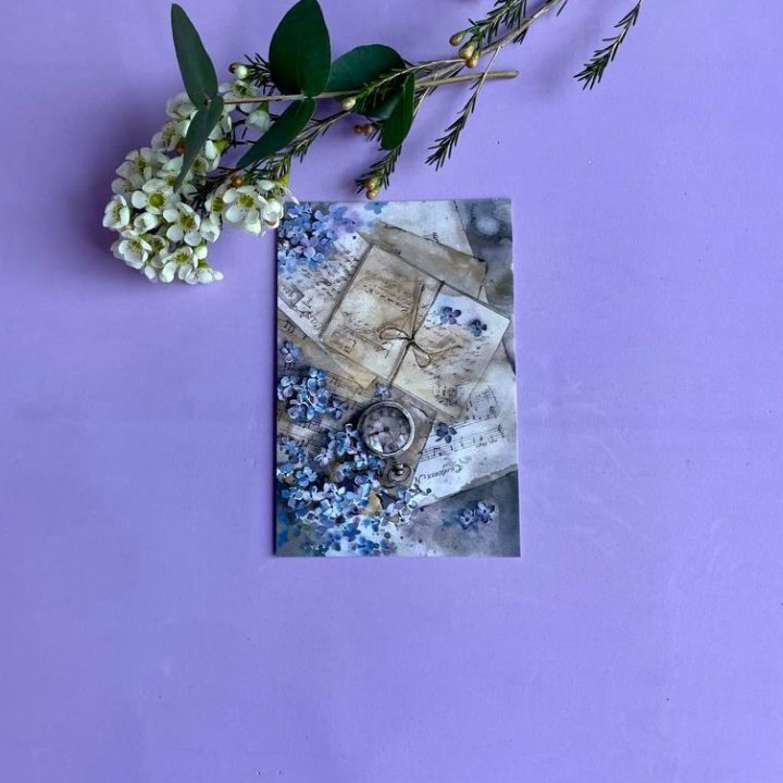 Открытка к букету "Время" в Тюмени