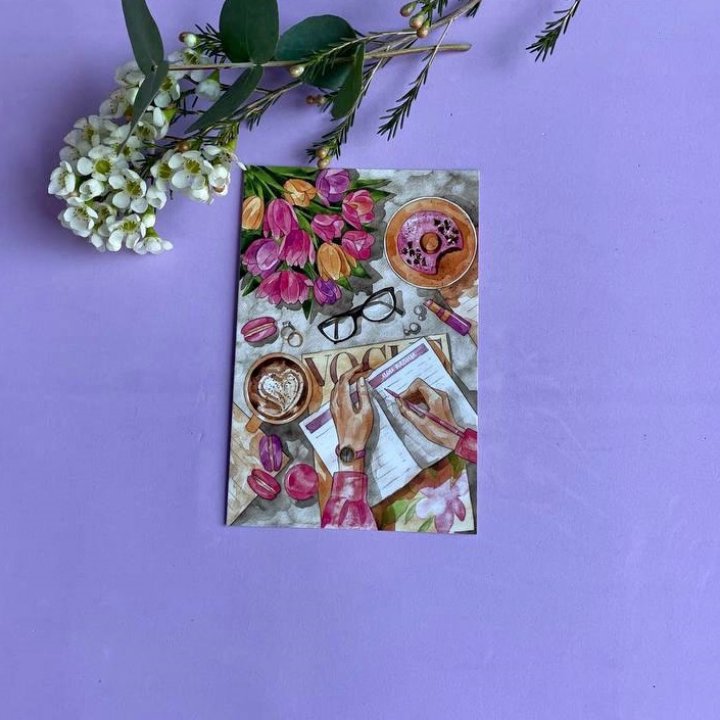 Открытка к букету "Леди на работе" в Тюмени