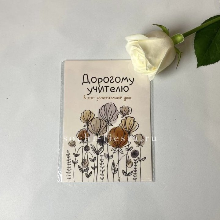 Открытка к букету "Дорогому учителю" в Тюмени