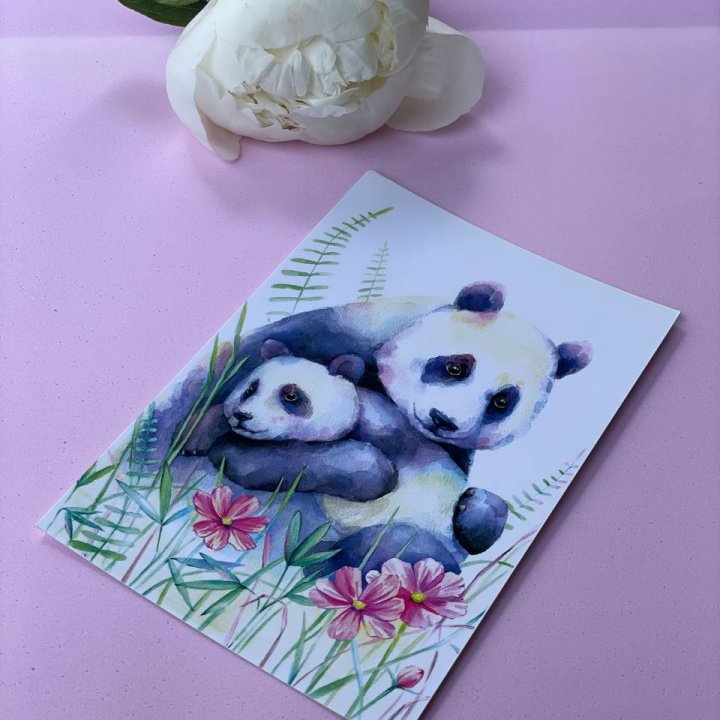 Открытка к букету "Объятие Панды" в Тюмени