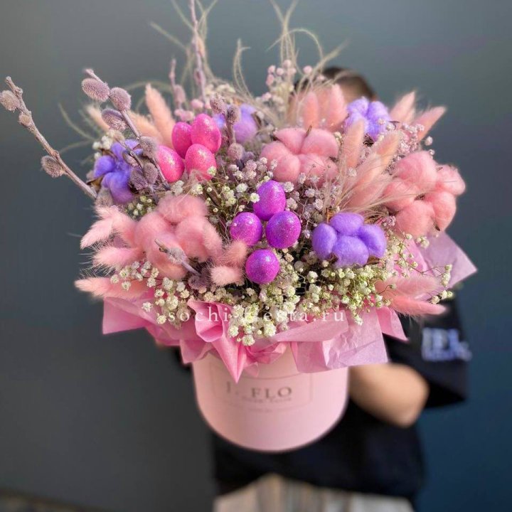 Сухоцветы в коробке  в Тюмени