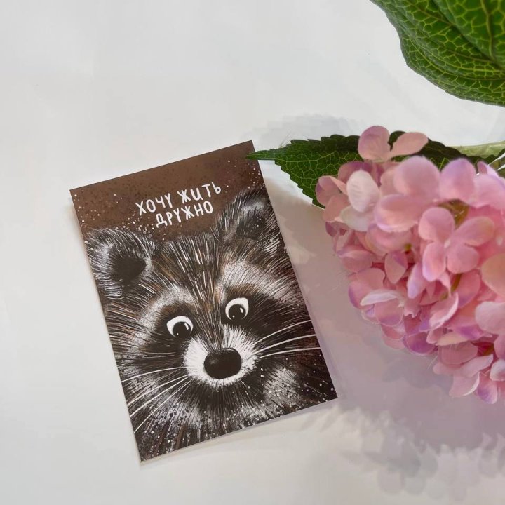 Открытка к букету "Енотик" в Тюмени