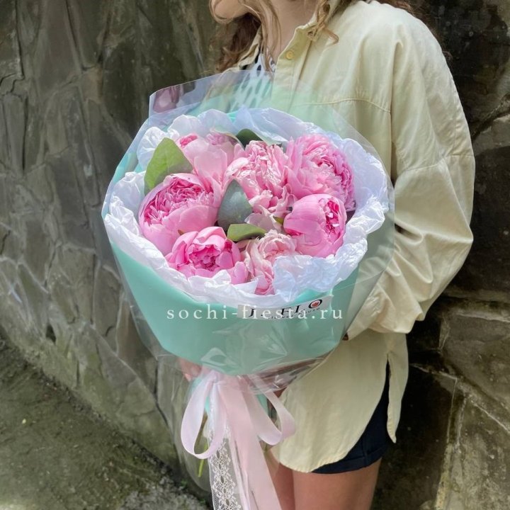 7 зефирных пионов в фоамиране в Тюмени