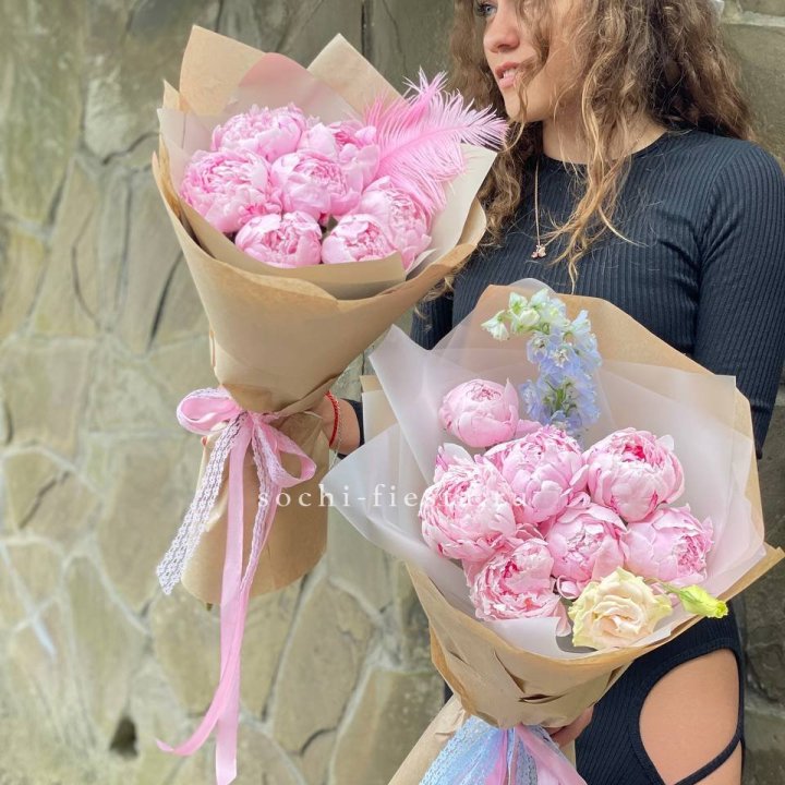 7 зефирных пионов  в Тюмени