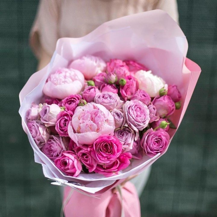 Букет с пионами "Леси" в Тюмени