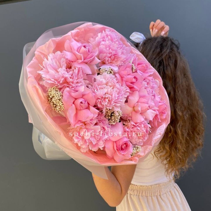  Букет с пионами "Пинки" в Тюмени