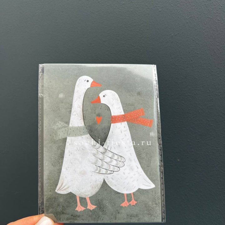 Открытка к букету "Гуси” в Тюмени