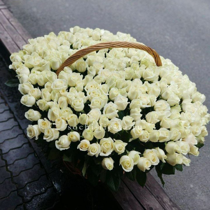 303 розы в корзине в Тюмени
