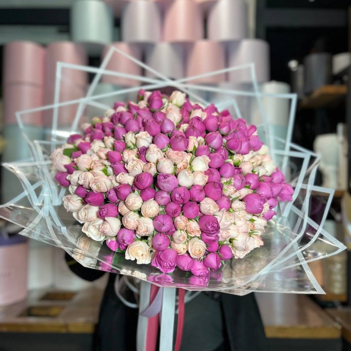 101 кустовая пионовидная роза в Тюмени