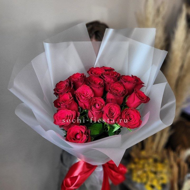 17 красных роз "Нет времени ждать" в Тюмени