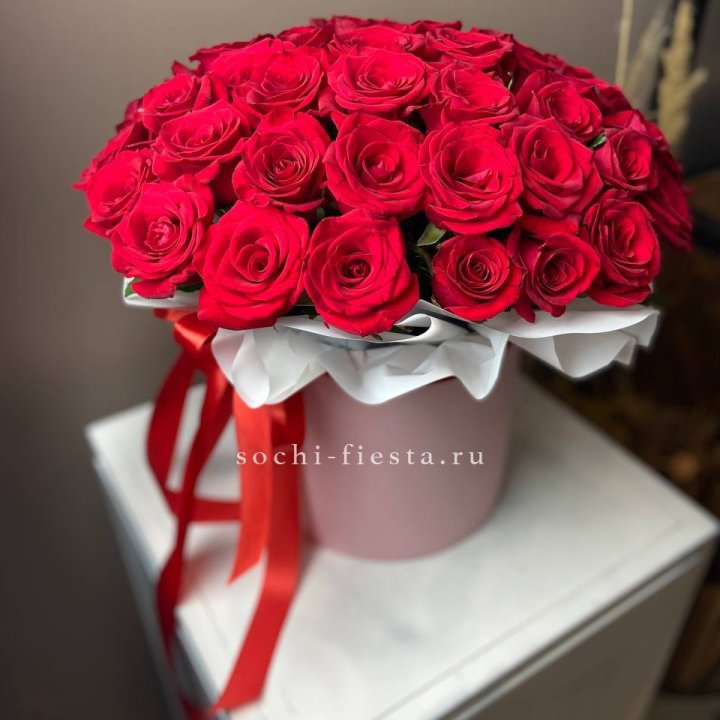 Красные розы 51шт  в коробке в Тюмени