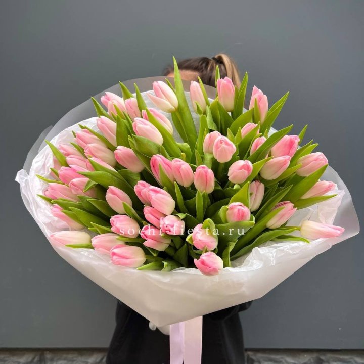Букет тюльпанов нежно-розовых в Тюмени