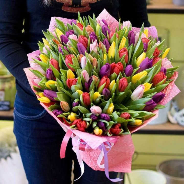 101 тюльпан "Джуси" в Тюмени